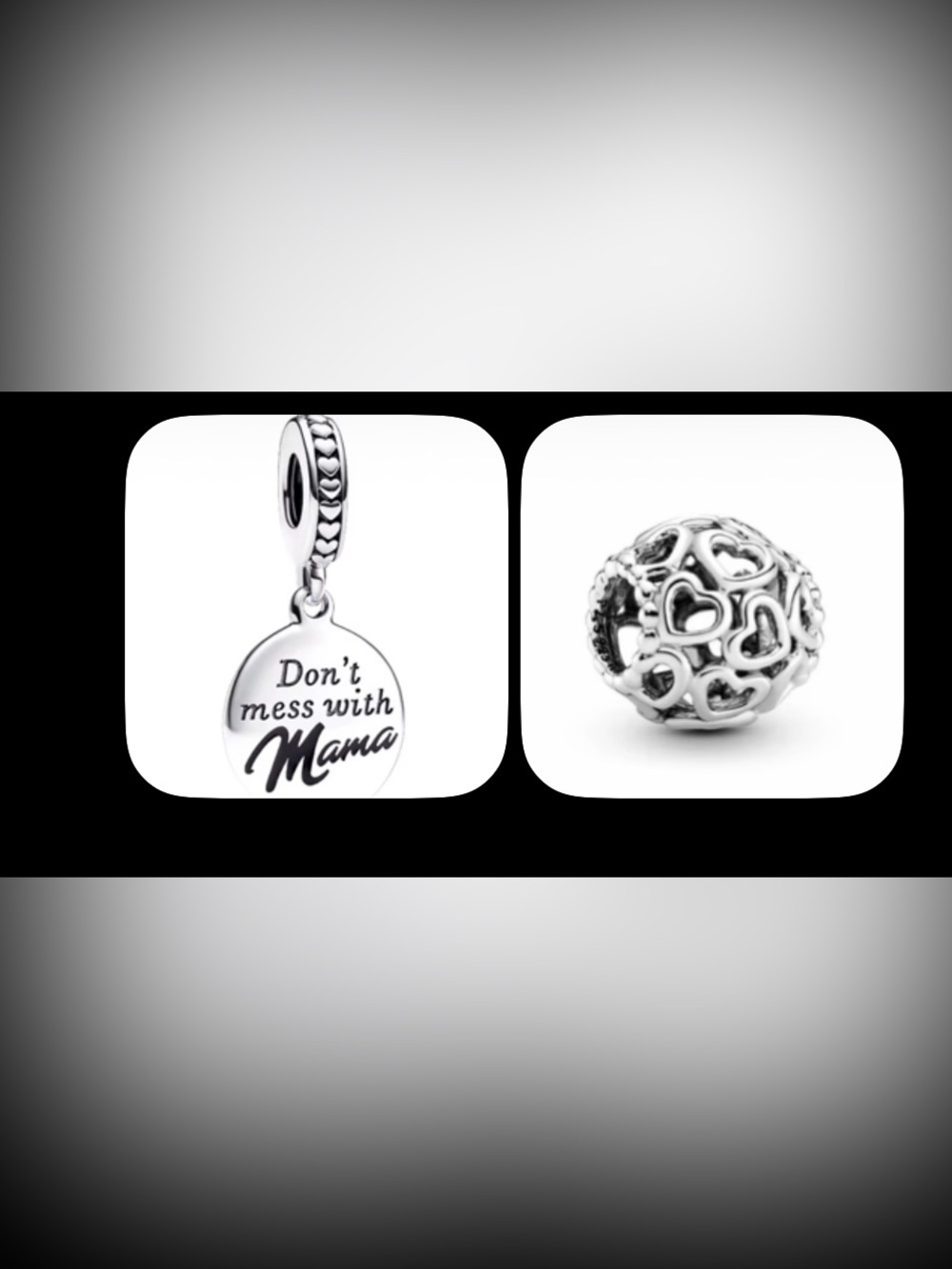 Pandora style silver charms 2 piece bundle